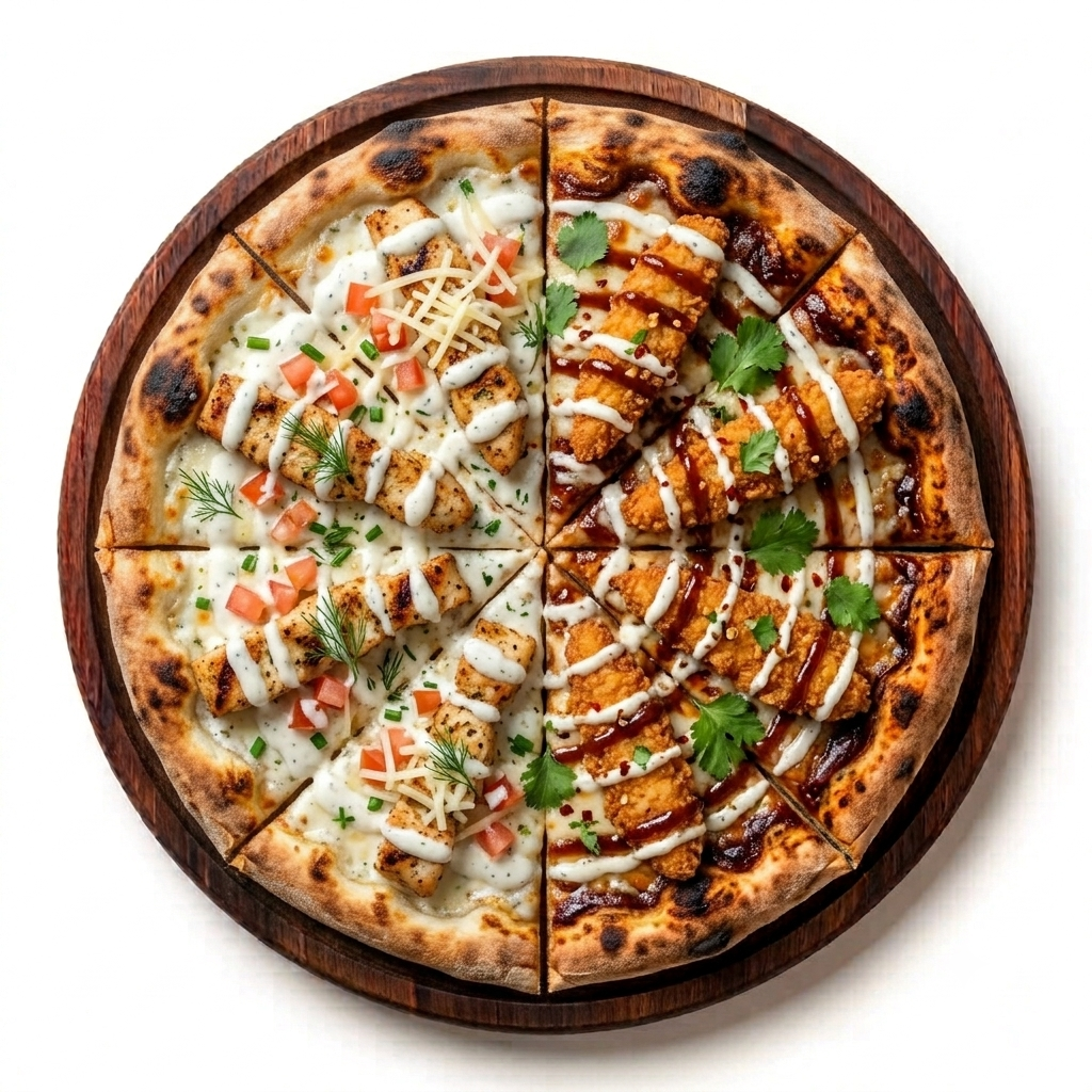 بيتزا نص رانش ونص باربكيو